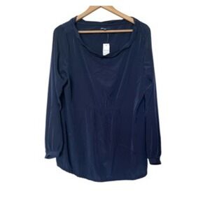 GAP Maternity Navy Blue Long Sleeve Blouse Top Dressy Casual Womens